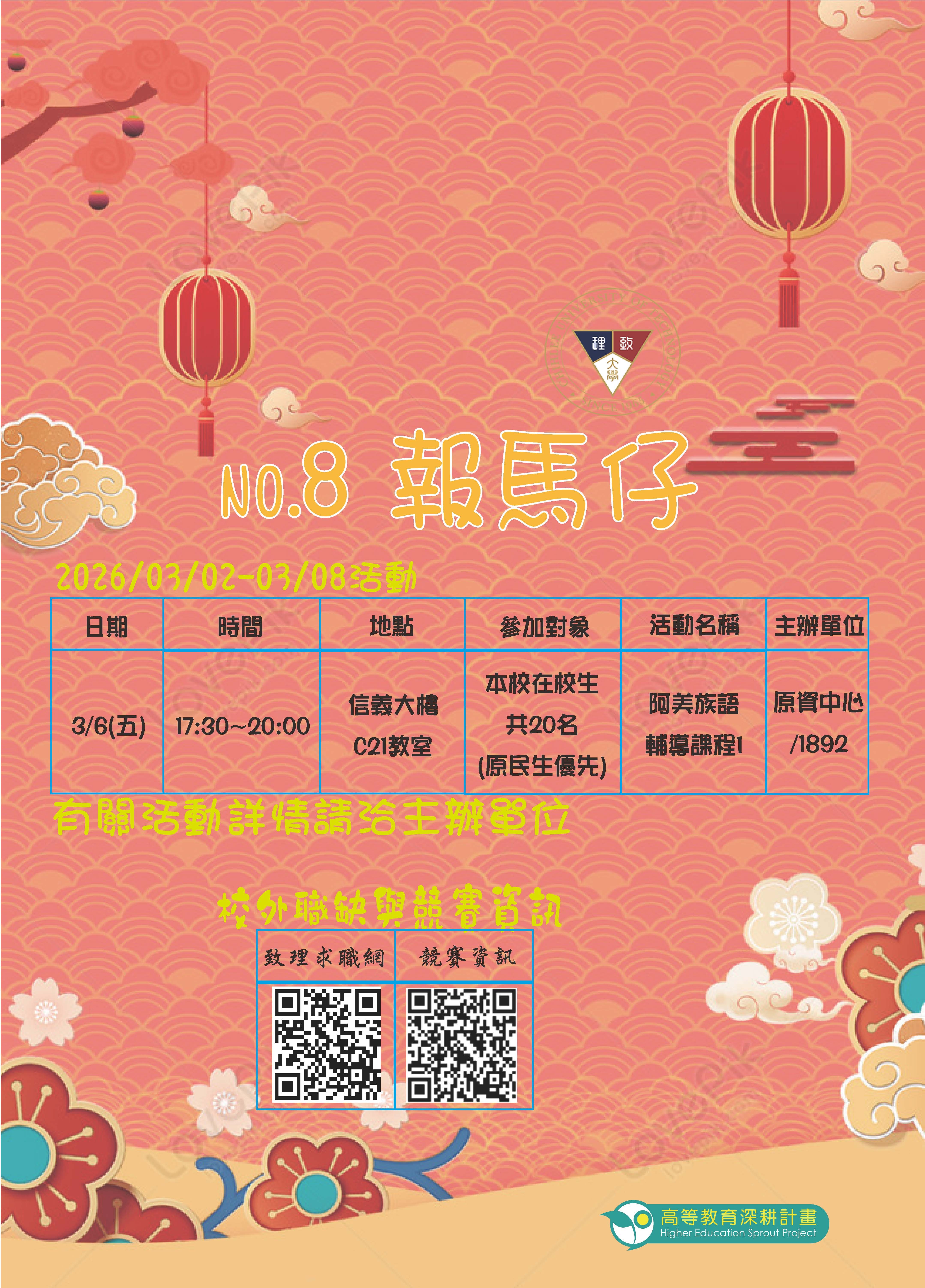 115年第8期報馬仔