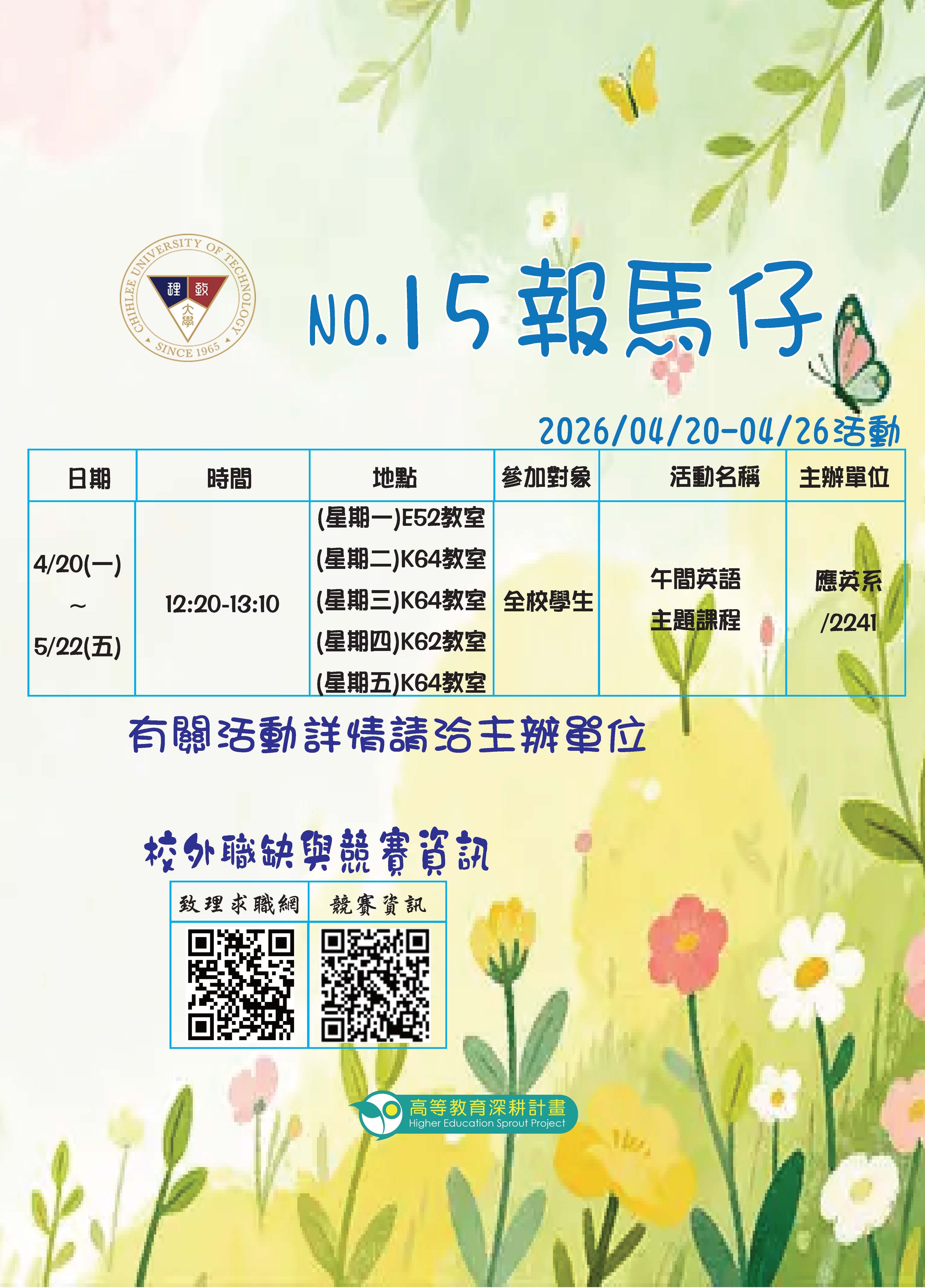 115年第15期報馬仔